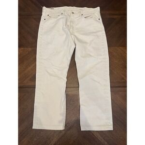 Polo Ralph Lauren Mens Cream Off White Straight Leg Jeans 100% Cotton 36x32